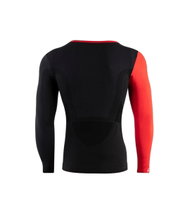 Lenz Funktionsunterwäsche Langarmshirt Merino 6.0 Rundhals schwarz/rot Herren