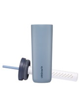 LifeStraw Thermobecher Go Steel Tumbler Isolierter aus Edelstahl, mit Wasserfilter, mit Trinkhalm - iceblau - 500 ml