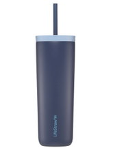LifeStraw Thermobecher Go Steel Tumbler Isolierter aus Edelstahl, mit Wasserfilter, mit Trinkhalm - navyblau - 500 ml