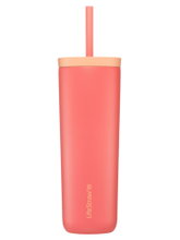 LifeStraw Thermobecher Go Steel Tumbler Isolierter aus Edelstahl, mit Wasserfilter, mit Trinkhalm - aprikose/pink - 500 ml