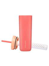 LifeStraw Thermobecher Go Steel Tumbler Isolierter aus Edelstahl, mit Wasserfilter, mit Trinkhalm - aprikose/pink - 500 ml
