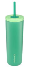 LifeStraw Thermobecher Go Steel Tumbler Isolierter aus Edelstahl, mit Wasserfilter, mit Trinkhalm - grün - 500 ml
