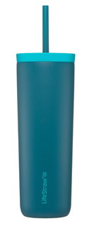 LifeStraw Thermobecher Go Steel Tumbler Isolierter aus Edelstahl, mit Wasserfilter, mit Trinkhalm - tealblau - 500 ml
