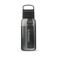 LifeStraw Trinkflasche Go Series mit Wasserfilter, Verschluss mit Silikonmundstück, BPA frei schwarz - 1 Liter