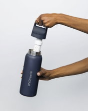 LifeStraw Trinkflasche Go Series Stainless Steel mit Wasserfilter, Verschluss mit Silikonmundstück BPA frei seablau - 700 ml