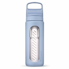 Butelka LifeStraw Go Glass z filtrem do wody, zatyczka z silikonowym ustnikiem, wolna od BPA, jasnoniebieska - 600 ml