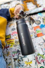 LifeStraw Trinkflasche Go Series Stainless Steel mit Wasserfilter, Verschluss mit Silikonmundstück BPA frei schwarz - 700 ml