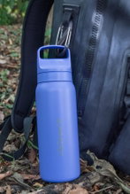 LifeStraw Trinkflasche Go Series Stainless Steel mit Wasserfilter, Verschluss mit Silikonmundstück BPA frei violett - 700 ml