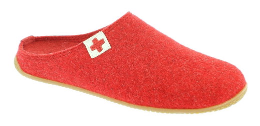 Living Kitzbühel Filzpantoffel Schweizer Kreuz rot Hausschuhe Damen