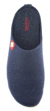 Living Kitzbühel Hausschuhe Filzpantoffel (Wolle) Schweizer Kreuz nachtblau Damen