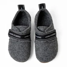Living Kitzbühel Hausschuhe Klettschuh aus Wollfilz grau Jungen (31-35)