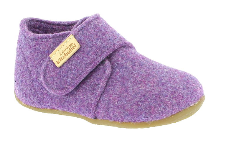 Living Kitzbühel Hausschuhe Klettmodell Filz (rec. Wolle) - hoher Schaft - Unifarben Kids purple Kinder (18-26)