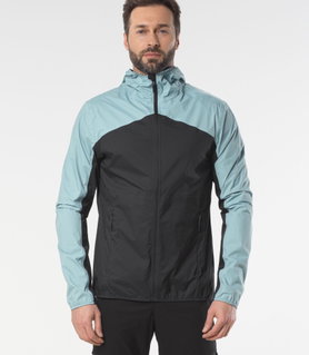 Löffler Regenjacke Aquavent WPM Pocket Hooded Jacket (wasserdicht, winddicht) schwarz/blau Herren