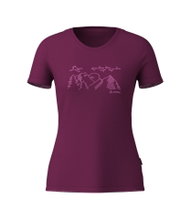 Löffler Wander-/Freizeit Tshirt Printshirt Sunset Merino-Tencel bordeauxrot Damen