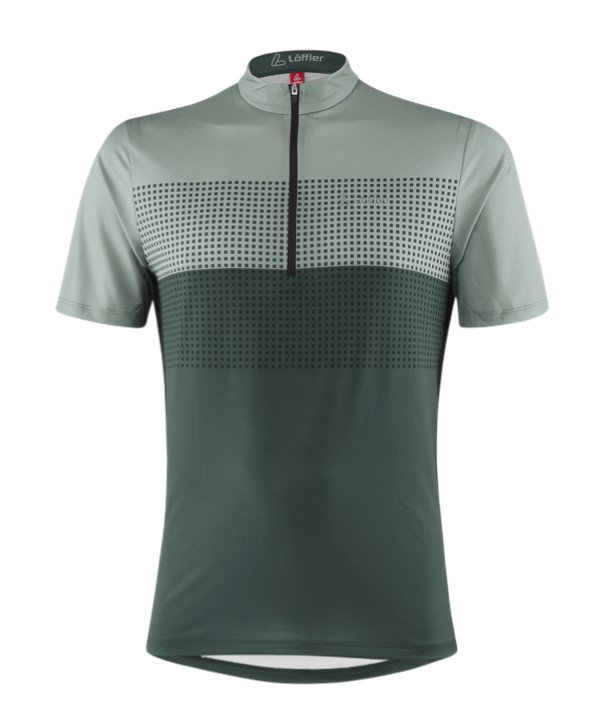 Löffler Fahrrad-Shirt Bike Sparta (Half-Zip, elastisch, schnelltrocknend) grün Herren