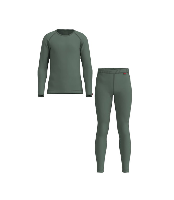 Löffler Funktionsunterwäsche-Set Long Transtex® Warm (Langarmshirt und lange Hose) pine grün Kinder