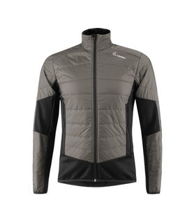 Löffler Hybrid-Laufjacke Athletico PL60 (atmungsaktiv, wärmeisolierend) grau/schwarz Herren