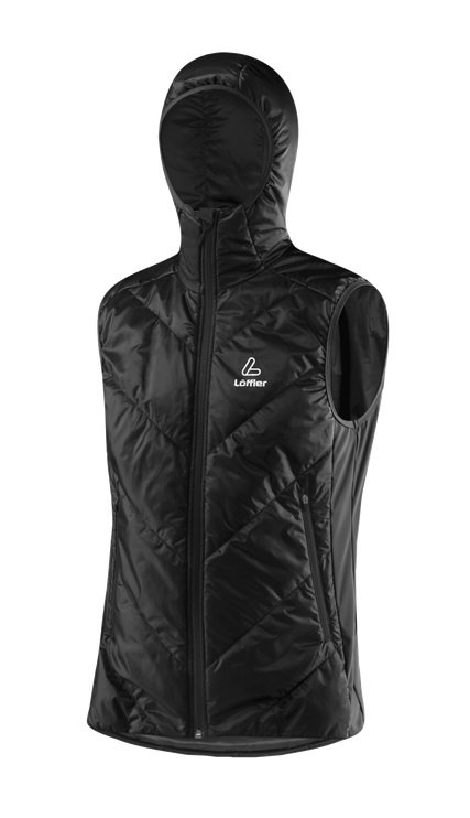 Löffler Isolationsweste PL60 mit Kapuze (winddicht, Primaloft® Gold Isolation) schwarz Herren