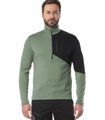 Löffler Langarmshirt Block Transtex Merino Midlayer (Half-Zip, wärmeisolierung) grün/schwarz Herren
