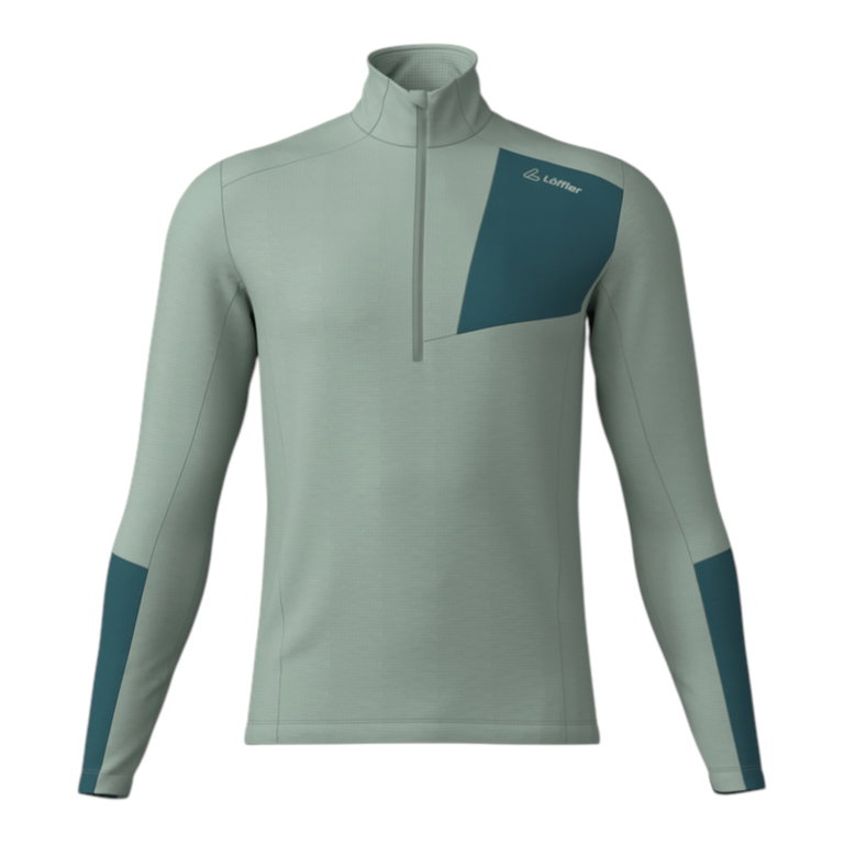 Löffler Langarmshirt CB Tech-Merino Midlayer (Half-Zip, wärmeisolierung) grün Herren