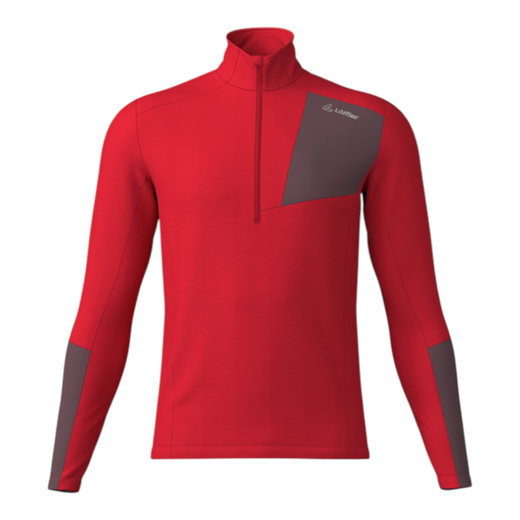 Löffler Langarmshirt CB Tech-Merino Midlayer (Half-Zip, wärmeisolierung) rot Herren