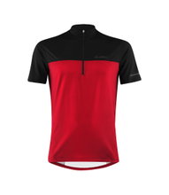 Löffler Fahrrad-Shirt Bike Half-Zip Glow (Zip-Rückentasche, schnelltrocknend) rot/schwarz Herren
