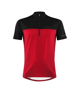 Löffler Fahrrad-Shirt Bike Half-Zip Glow (Zip-Rückentasche, schnelltrocknend) rot/schwarz Herren