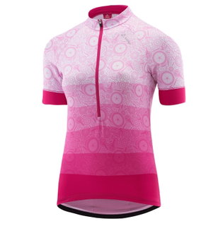 Löffler Fahrrad-Shirt Bike Jersey HZ Components (Half-Zip, leicht, schnelltrocknend) magenta/pink Damen