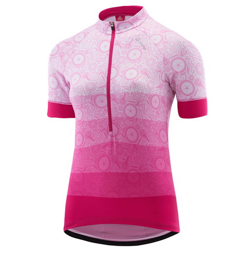 Löffler Fahrrad-Shirt Bike Jersey HZ Components (Half-Zip, leicht, schnelltrocknend) magenta/pink Damen