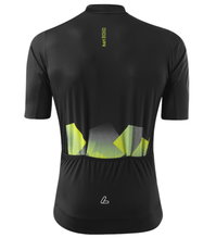 Löffler Fahrrad-Shirt Bike Jersey Leaves Hotbond (Full-Zip, leicht, schnelltrocknend) dunkelgrau/lemon Herren