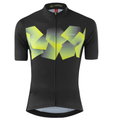Löffler Fahrrad-Shirt Bike Jersey Leaves Hotbond (Full-Zip, leicht, schnelltrocknend) dunkelgrau/lemon Herren
