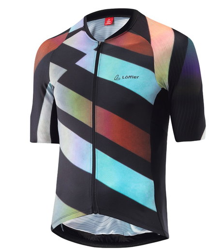 Löffler Fahrrad-Shirt Bike Jersey Statement (Full-Zip, leicht, schnelltrocknend) bunt/schwarz Herren