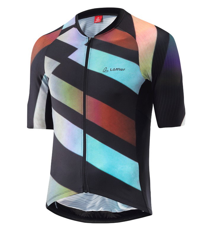 Löffler Fahrrad-Shirt Bike Jersey Statement (Full-Zip, leicht, schnelltrocknend) bunt/schwarz Herren