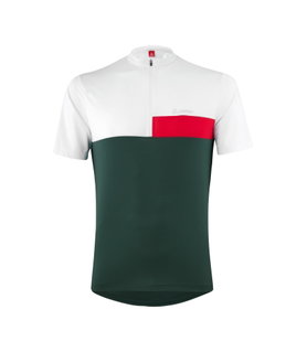 Löffler Fahrrad-Shirt Bike Half-Zip Mondo (Zip-Rückentasche, schnelltrocknend) forestgrün/weiss Herren