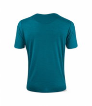 Koszulka turystyczna / rekreacyjna Löffler Merino-Tencel (wełna merino, oddychająca) koralowo-niebieska męska