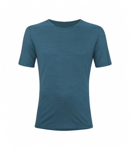 Löffler Wander-/Freizeit Tshirt Merino-Tencel (Merinowolle, atmungsaktiv) petrolblau Herren
