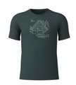 Löffler Wander-/Freizeit Tshirt Printshirt Cottage Merino-Tencel forestgrün Herren