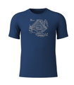Löffler Wander-/Freizeit Tshirt Printshirt Cottage Merino-Tencel navyblau Herren
