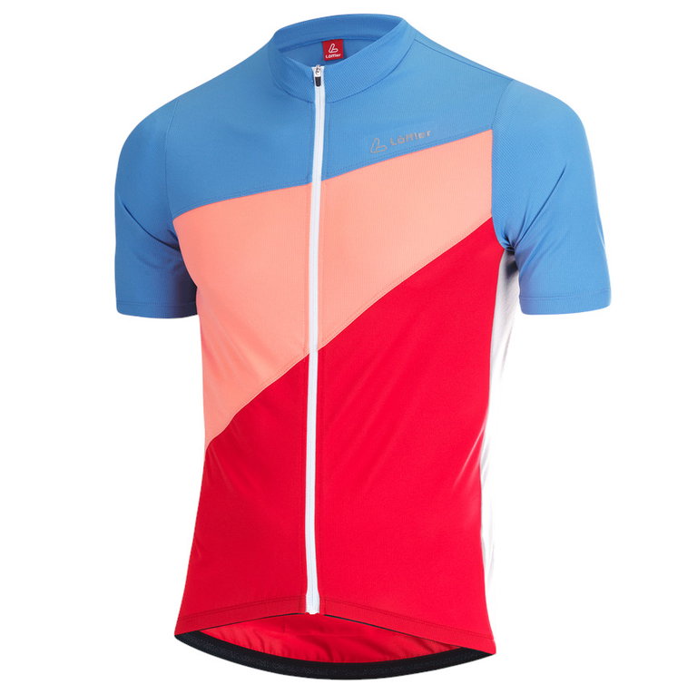 Löffler Fahrrad-Shirt Bike Jersey Lefty (Full-Zip, 3 Rückentaschen, schnelltrocknend) bunt Herren