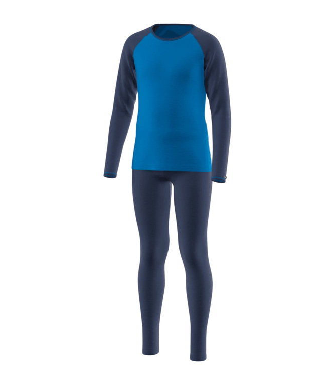 Löffler Funktionsunterwäsche-Set Long CB Transtex® Warm Merino 200 (Langarmshirt und lange Hose) marineblau Kinder