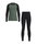 Löffler Funktionsunterwäsche-Set Long CB Transtex® Warm Merino 200 (Langarmshirt und lange Hose) grün/schwarz Kinder