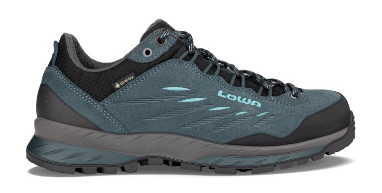 Lowa Wanderschuhe Delago GTX Low (Trekking, Spaltleder-Textil, wasserdicht) petrol/aquamarin Damen