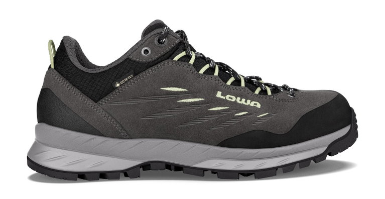 Lowa Wanderschuhe Delago GTX Low (Trekking, Spaltleder-Textil, wasserdicht) anthrazitgrau/mint Damen