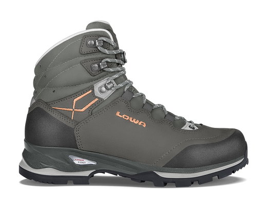 Lowa Hiking-Trekking Shoes Lady Light LL (Nubuck Leather, Leather Lining) Grey/Coral Women