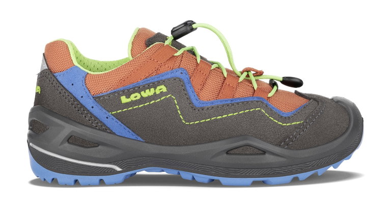 Lowa Multifunktionsschuhe Robin EVO GTX Low (wasserdicht, Veloursleder) graphitgrau/blau Kinder