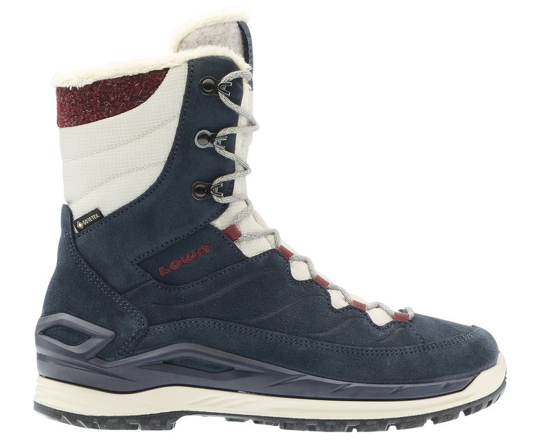Lowa Winterstiefel Calceta EVO GTX (Veloursleder, wasserdicht) navyblau/beige Damen