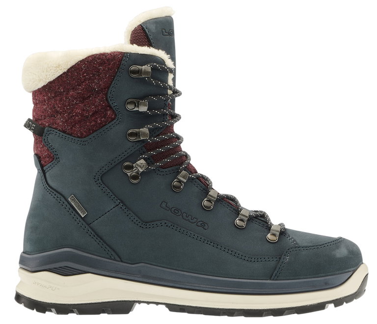 Lowa Winterstiefel Renegade Evo Ice GTX (Nubukleder/Textil, wasserdicht) navyblau/rot Damen