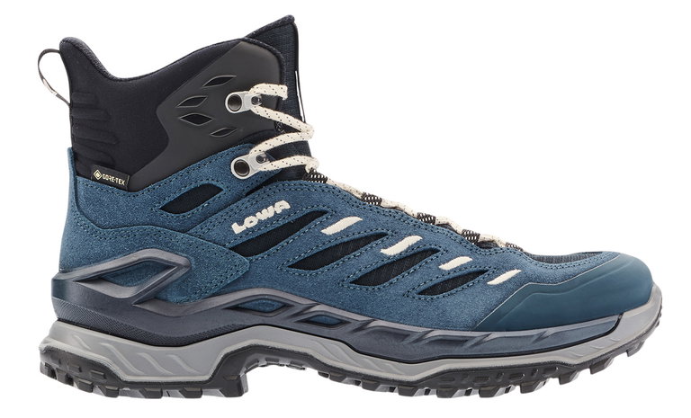 Lowa Wanderschuhe Innovo Mid GTX (All-Terrain, Veloursleder, wasserdicht) blau/grau Damen