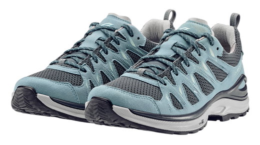 Lowa Wander-Travelschuhe Innox Evo II Low (All-Terrain, Synthetik/Textil) 2025 rauchblau/blau Damen