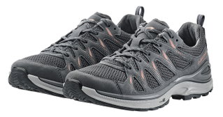 Lowa Wander-Travelschuhe Innox Evo II Low (All-Terrain, Synthetik/Textil) 2025 asphalt/lachs Damen